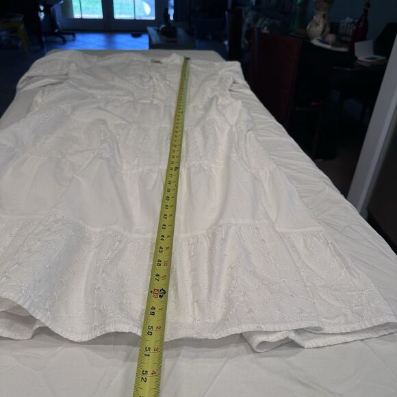 White Elegance Temple Dress Wedding Modest Church Maxi Bottom back Medium PLG - Picture 11 of 16